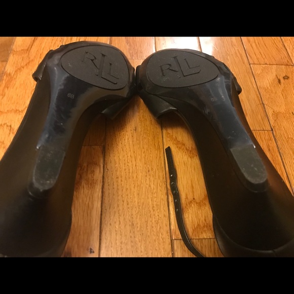 Ralph Lauren MIREYA Leather Ankle Strap Wedge 6 - Picture 7 of 8